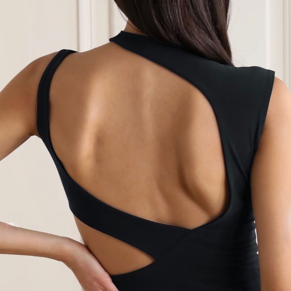 A.W.A.K.E. Mode Black Cut-Out Crepe Bodysuit - Picture 6 of 7